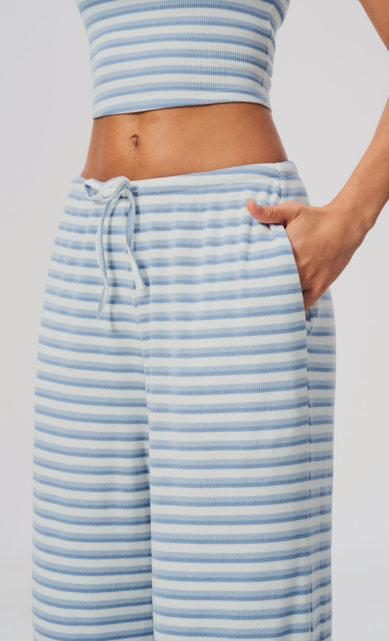 Alix Striped Bandeau 2-Piece Lounge Pants Set