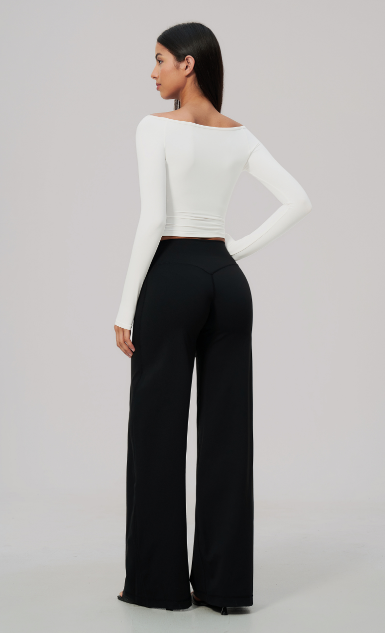 Colette Off-Shoulder Long Sleeve Workout Top