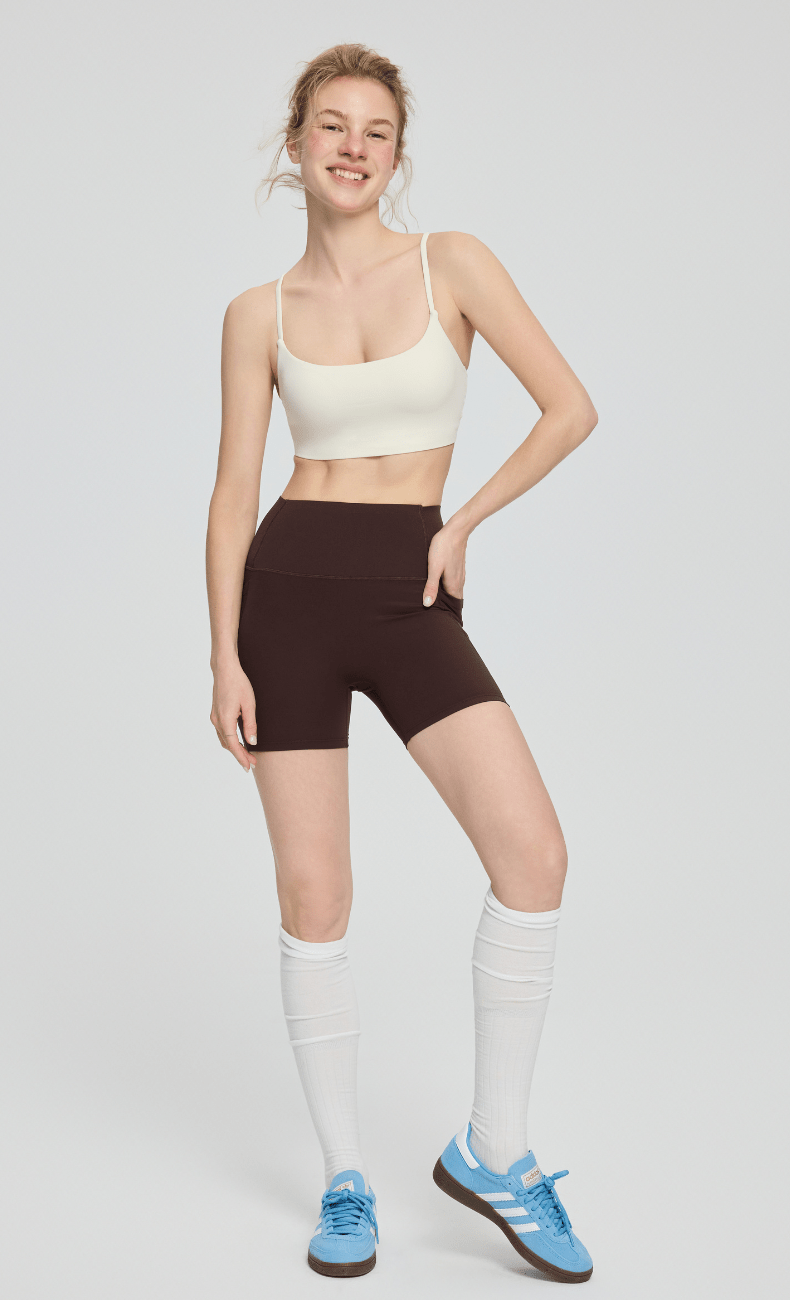 WOO YOGA Shorts Jenny High-Waisted Biker Short with Pockets