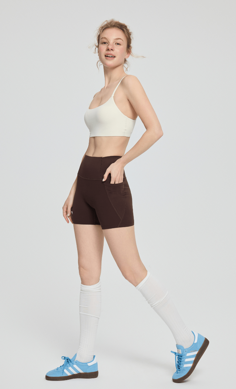 WOO YOGA Shorts Jenny High-Waisted Biker Short with Pockets