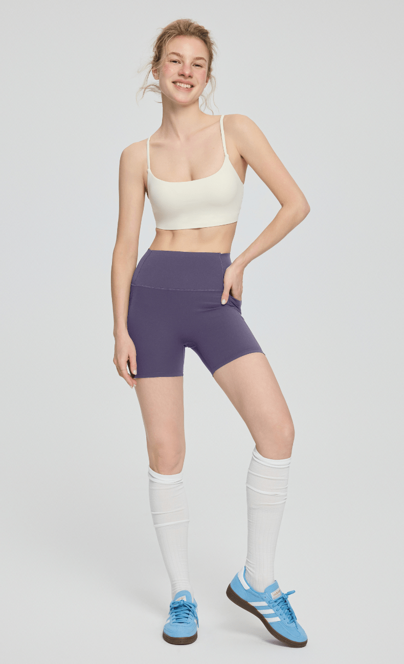 WOO YOGA Shorts Jenny High-Waisted Biker Short with Pockets