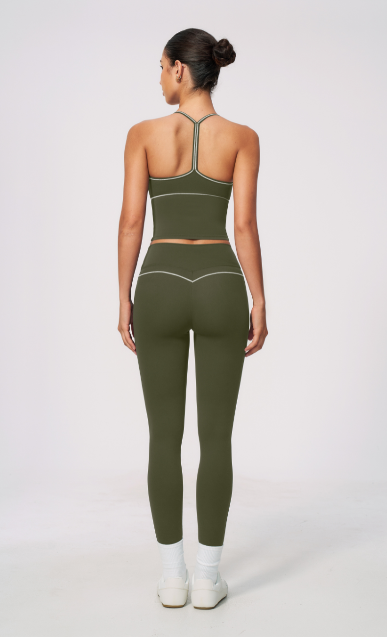 Arielle V-Neck Cami High Waist Leggings Workout Set