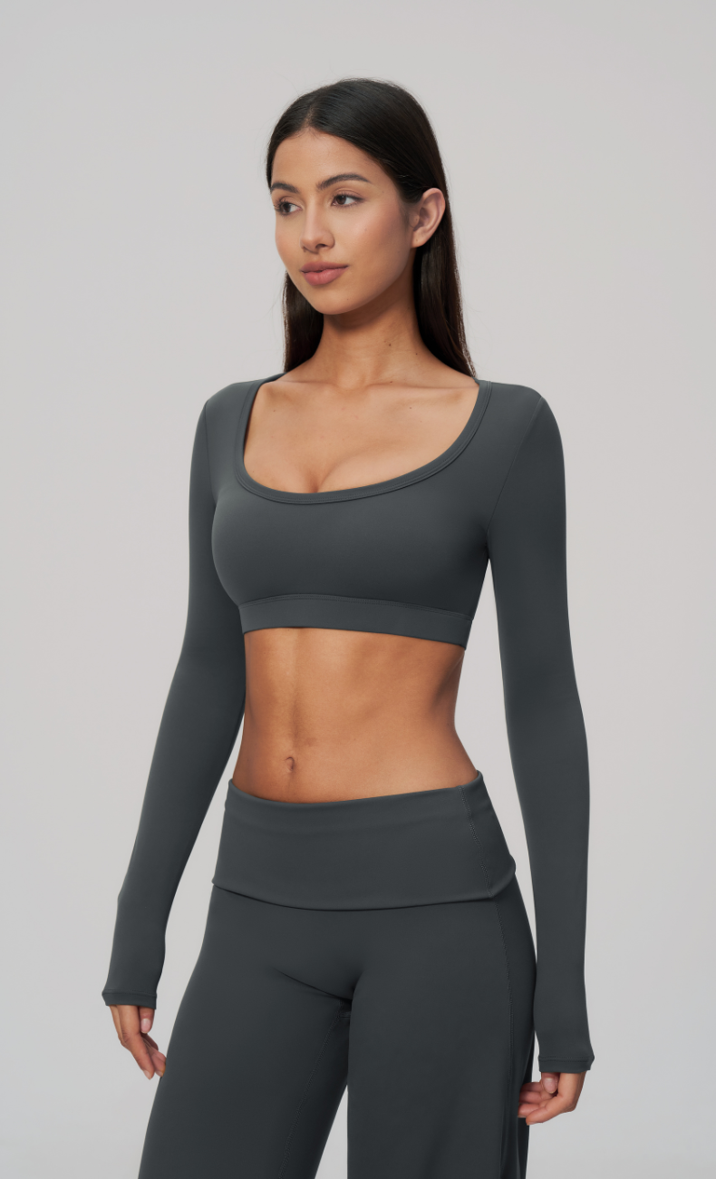 Amara Foldover Waist Wide Leg Workout Set