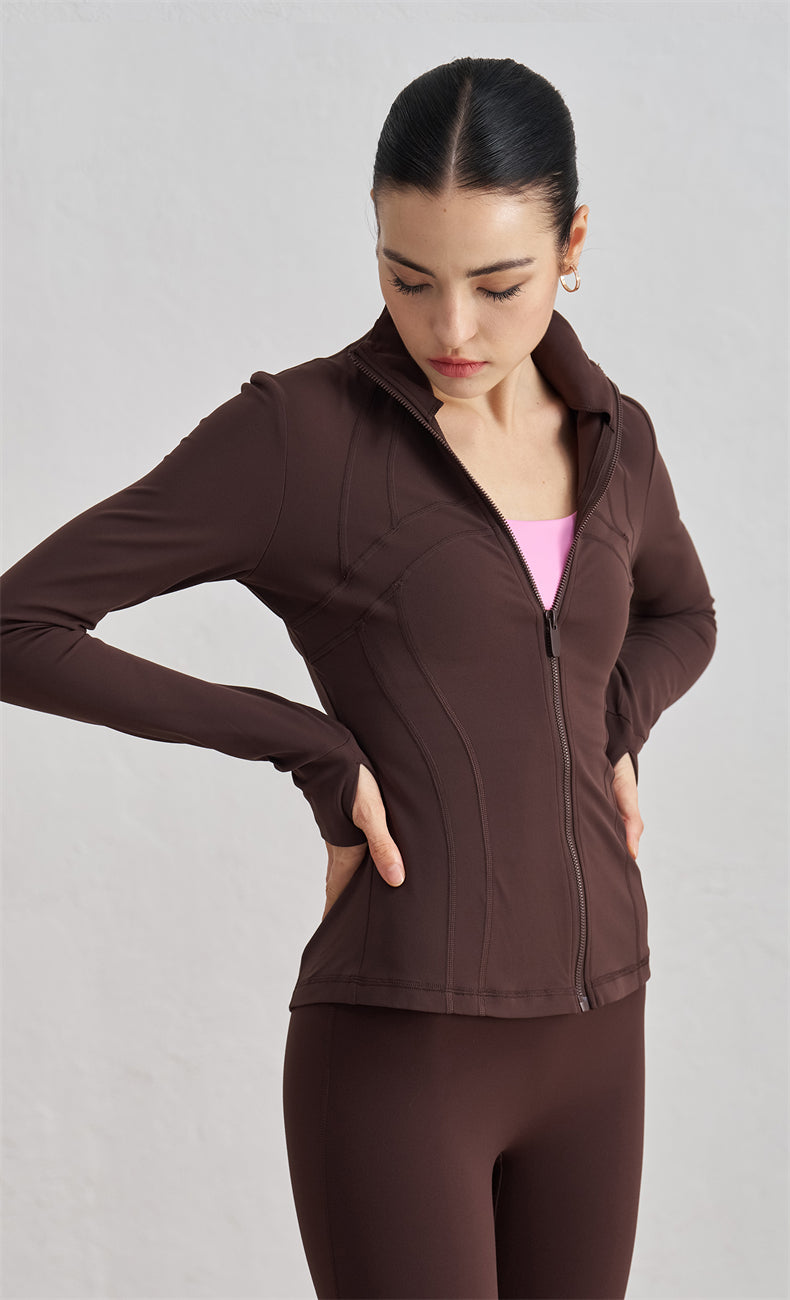 WOO YOGA Jackets Nova High Collar Thermal Compression Jacket