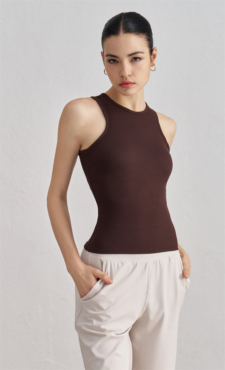 WOO YOGA Tops & Tees Victoria Ribbed Slim Tank Top