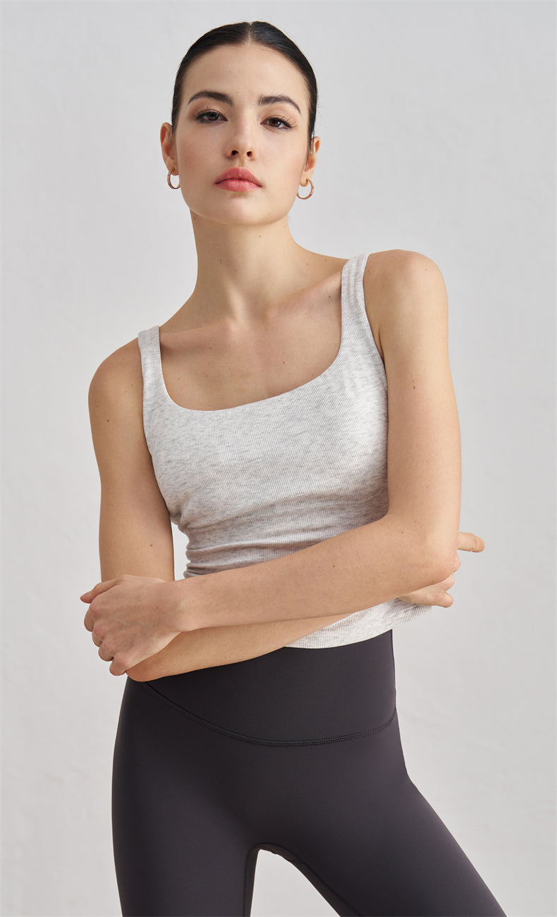 WOO YOGA Tops & Tees Zara Ribbed Open Back Tank Top