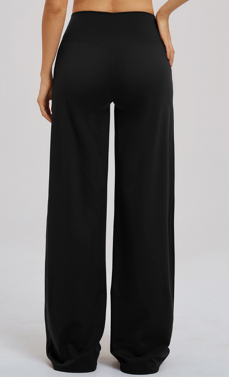 Camille Brushed High-Waist Crossover Wide-Leg Yoga Pant