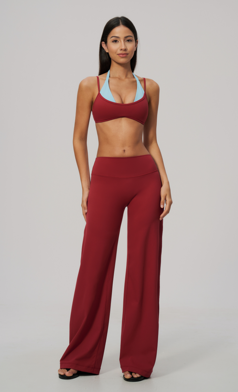 Tessa Layered Sports Bra Wide Leg Workout Set