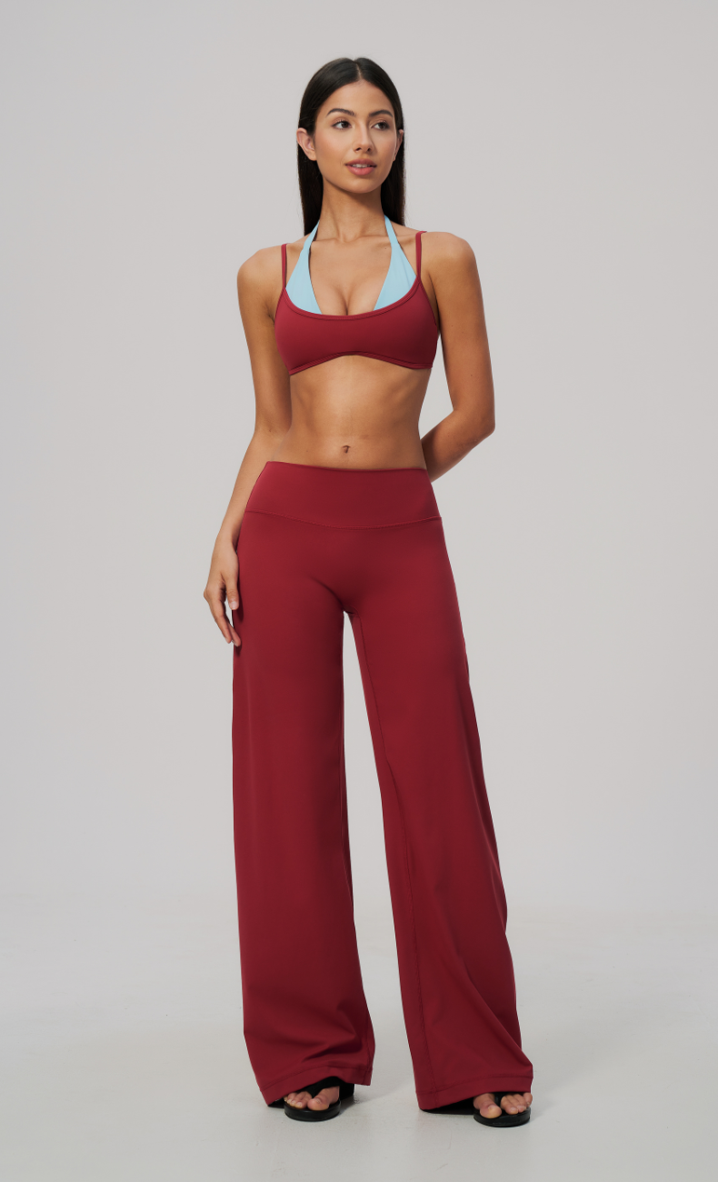Tessa Layered Sports Bra Wide Leg Workout Set