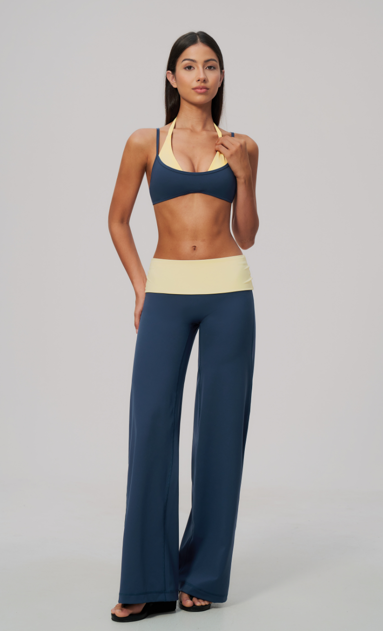 Tessa Layered Sports Bra Wide Leg Workout Set