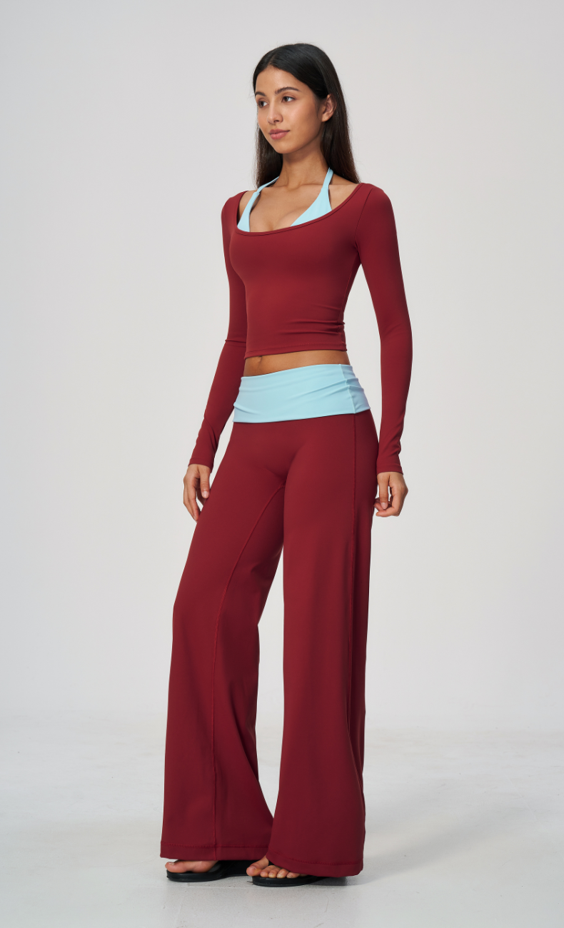 Tessa Long Sleeve Wide Leg Workout Set
