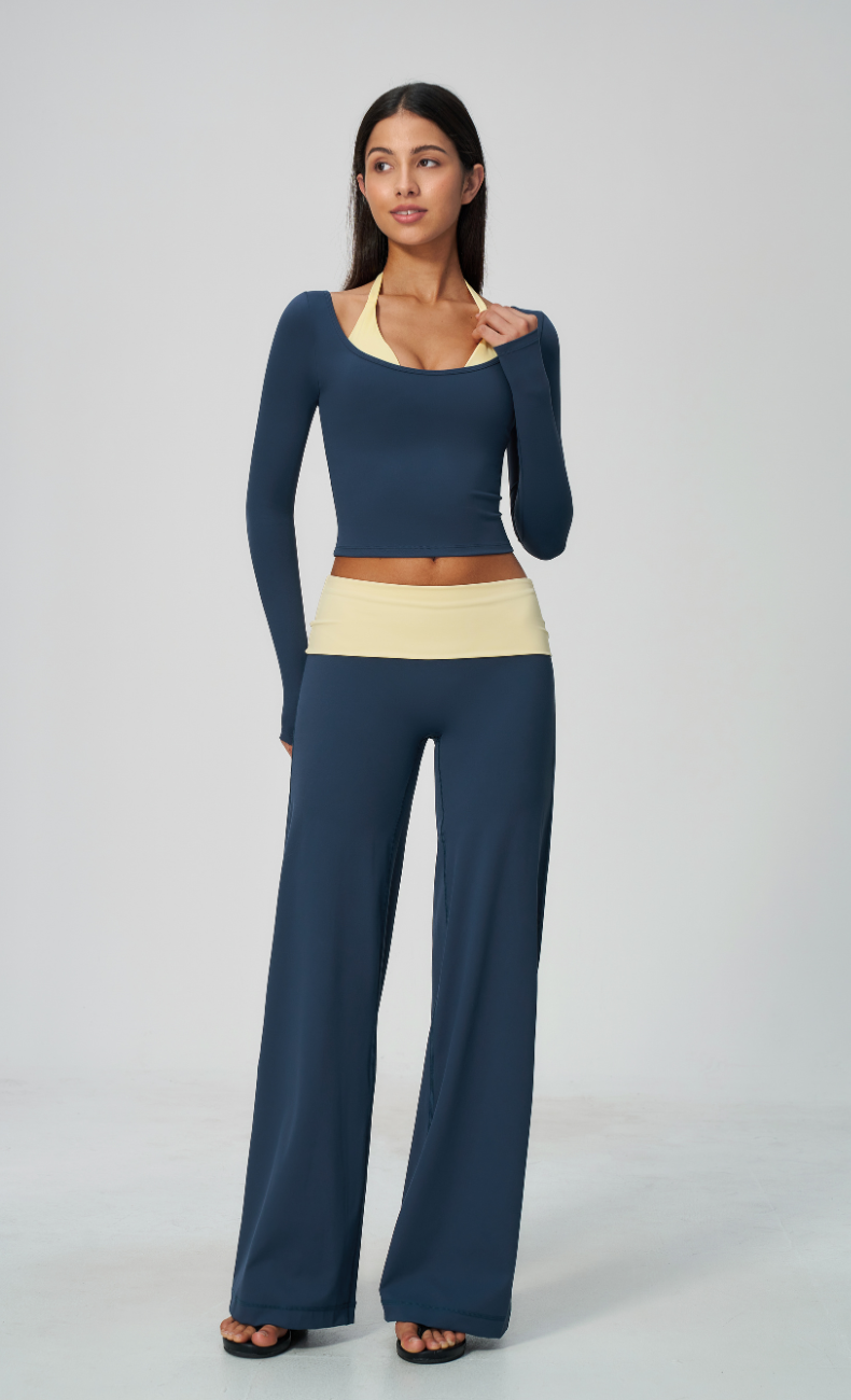 Tessa Long Sleeve Wide Leg Workout Set