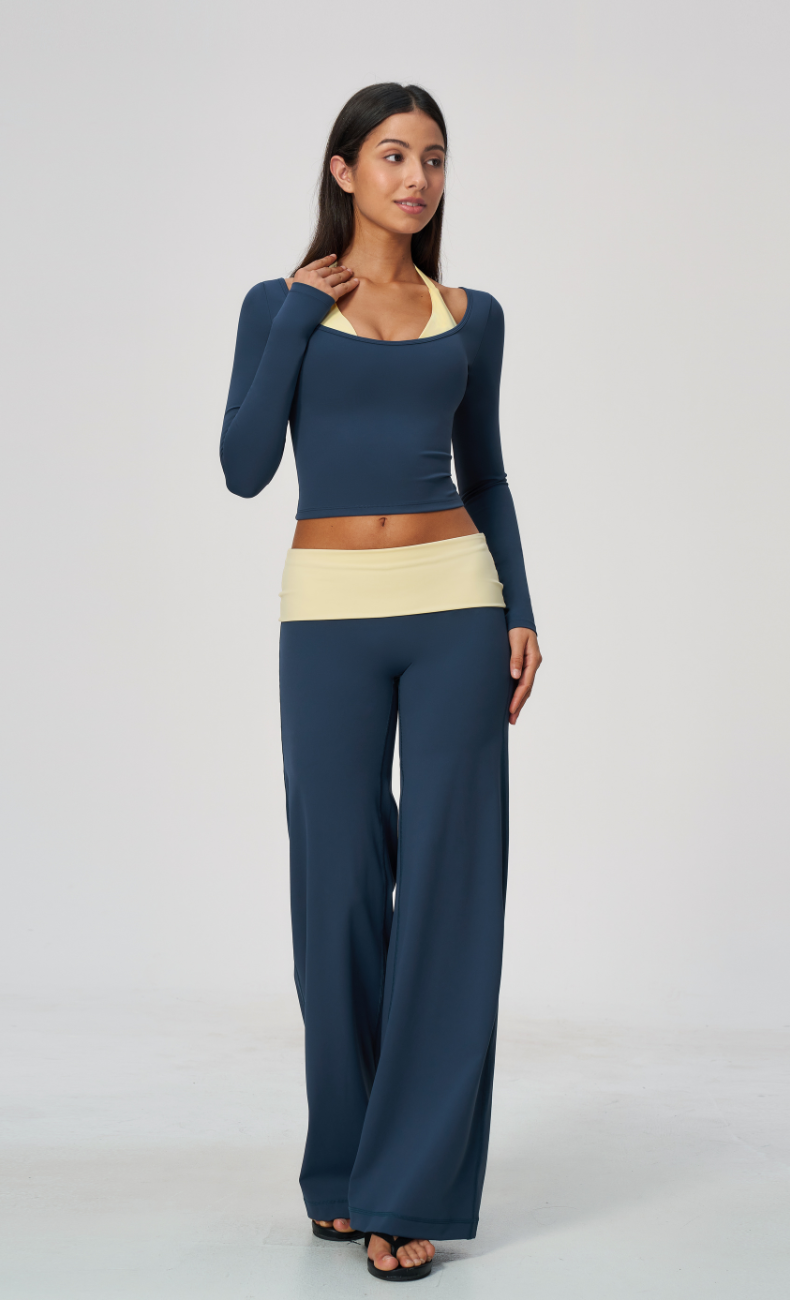 Tessa Long Sleeve Wide Leg Workout Set