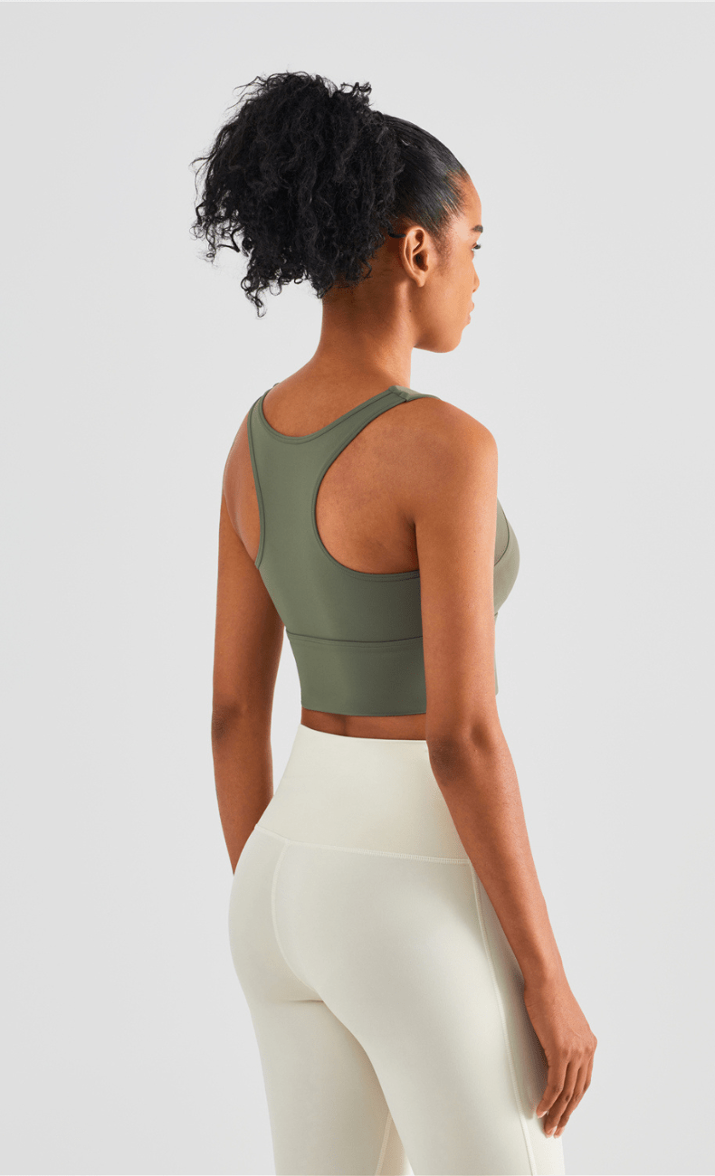 WOO YOGA Sports Bras Heather High Impact Built-in Bra Tank