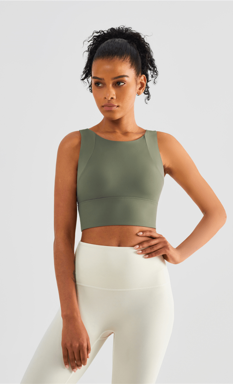 WOO YOGA Sports Bras Heather High Impact Built-in Bra Tank