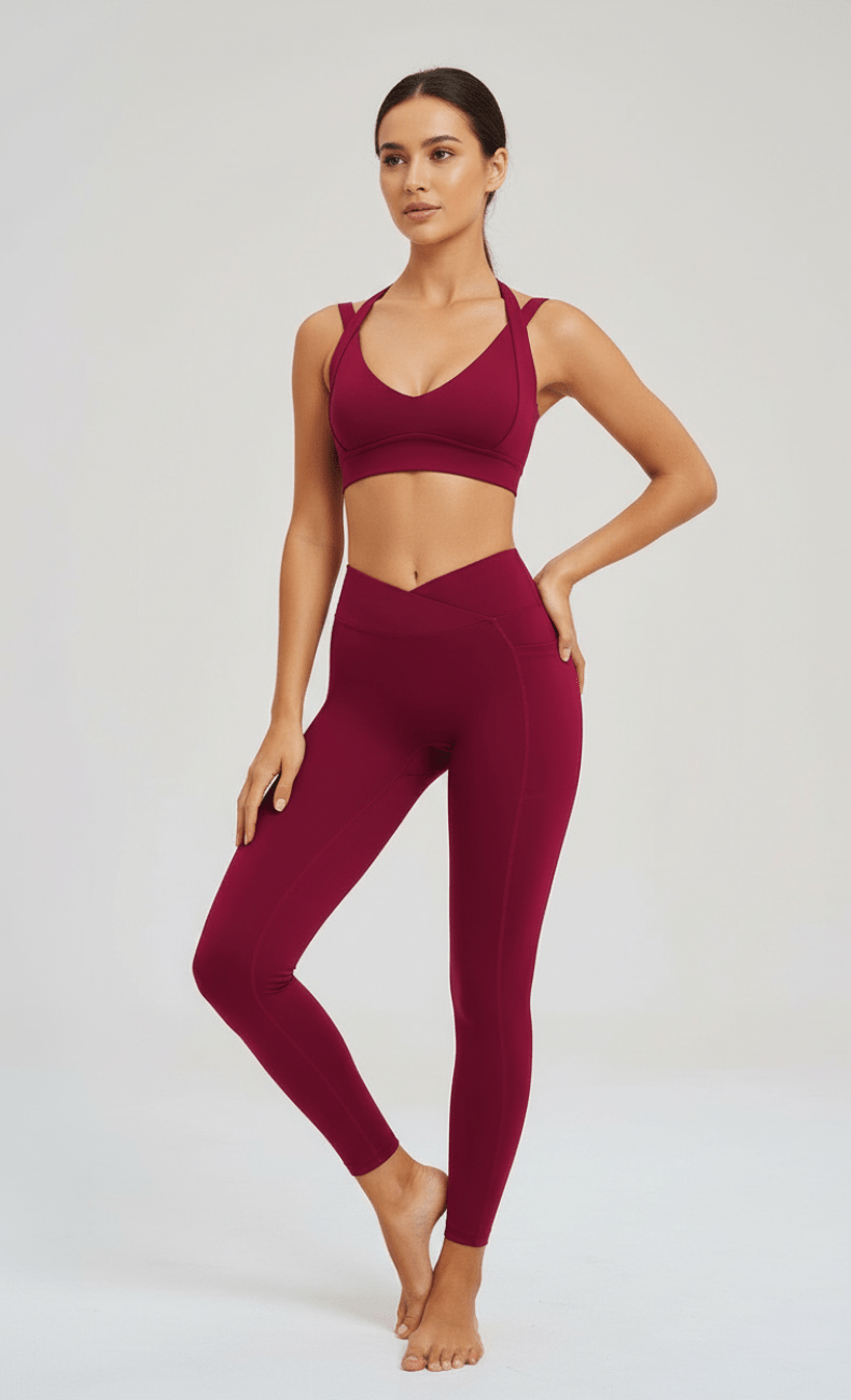 WOO YOGA Matching Sets Elena Seamless Open Back Tummy Control Yoga Set