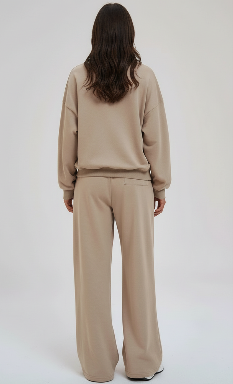 Kenna Cotton Sweatshirt & Relaxed Wide-Leg Pant Set