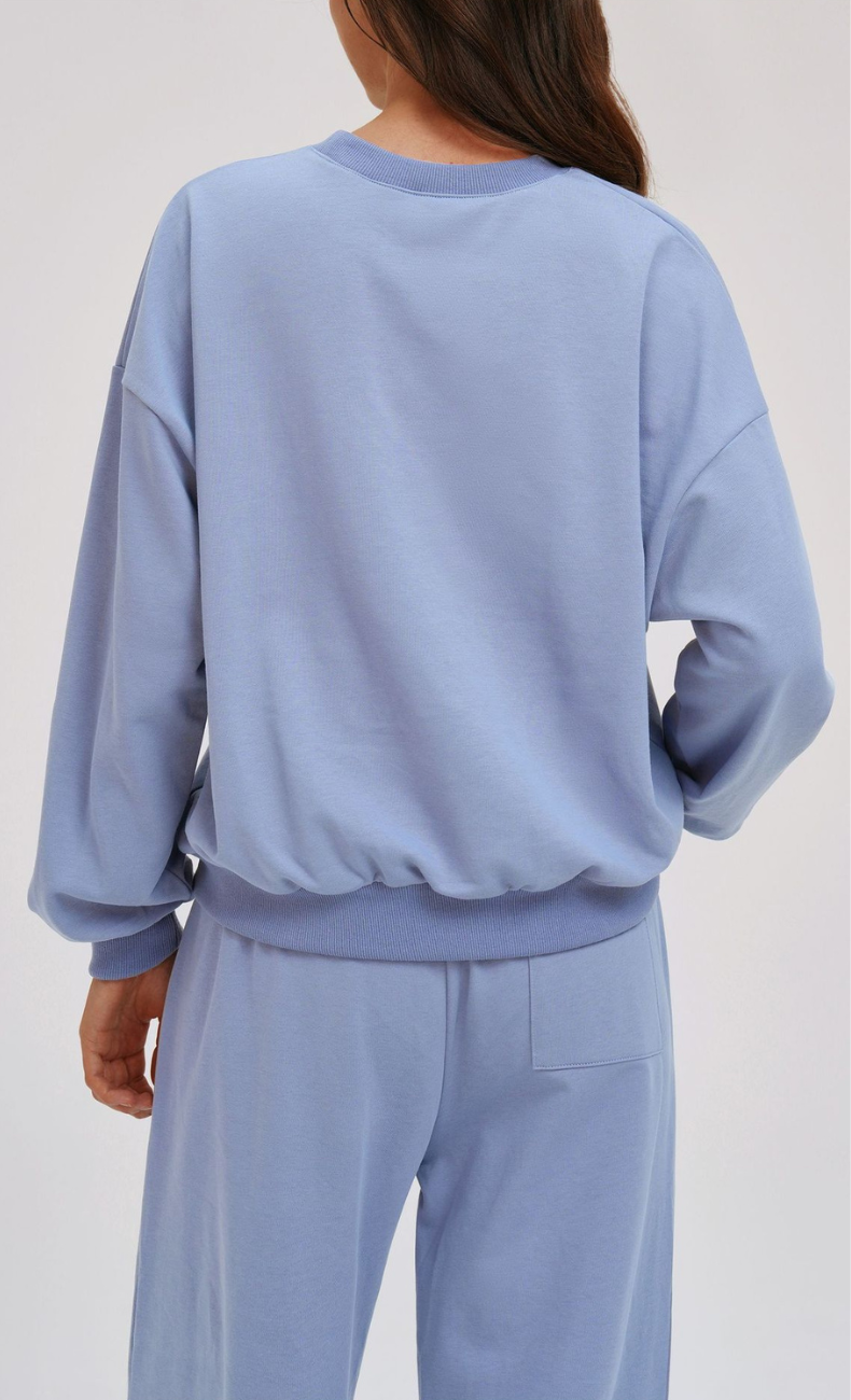 Kenna Cotton Sweatshirt & Relaxed Wide-Leg Pant Set
