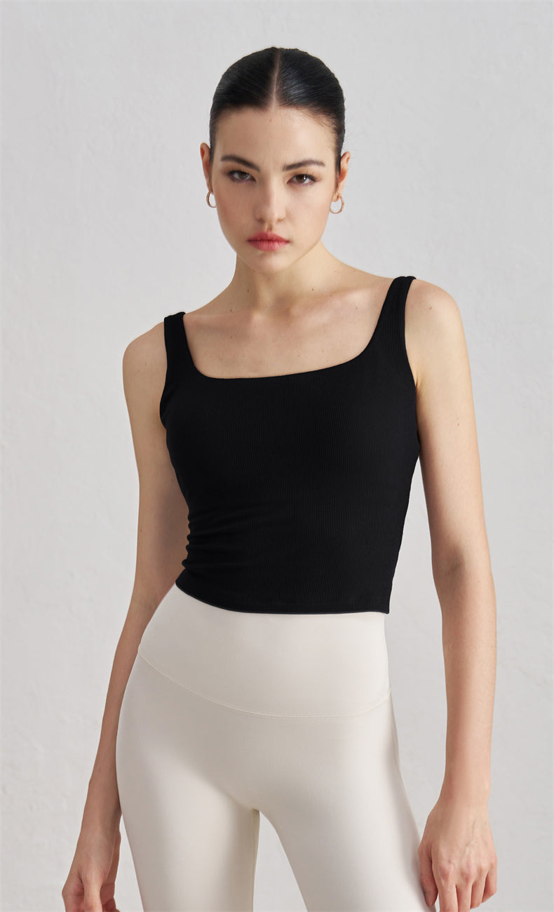 WOO YOGA Tops & Tees Zara Ribbed Open Back Tank Top