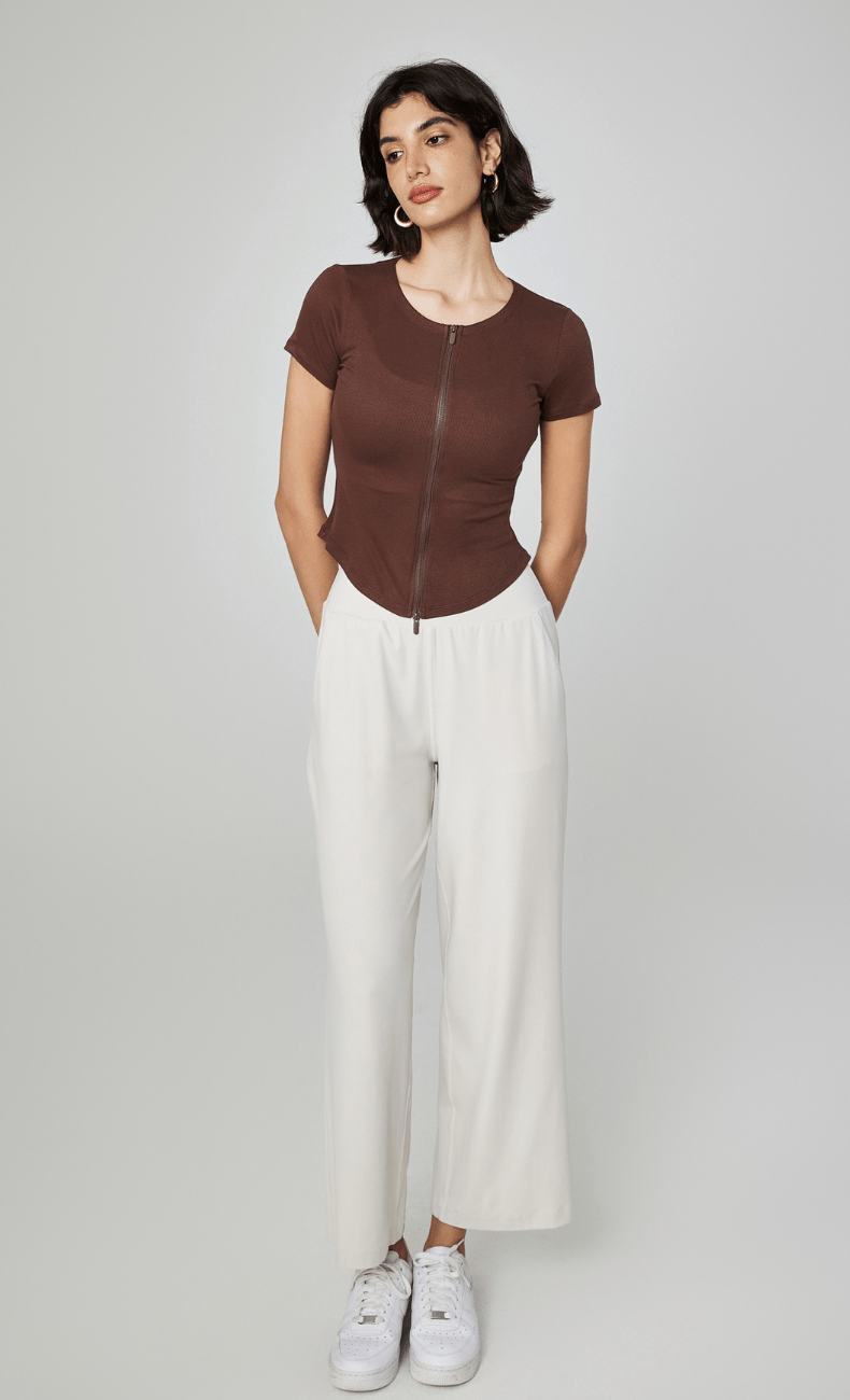 WOO YOGA Pants Ivanka High-Waist Straight Leg Pant