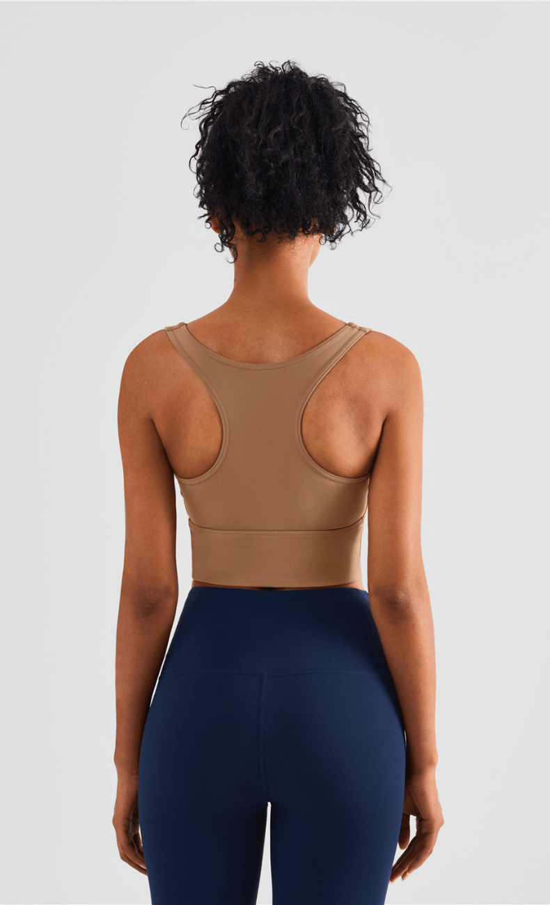 WOO YOGA Sports Bras Heather High Impact Built-in Bra Tank