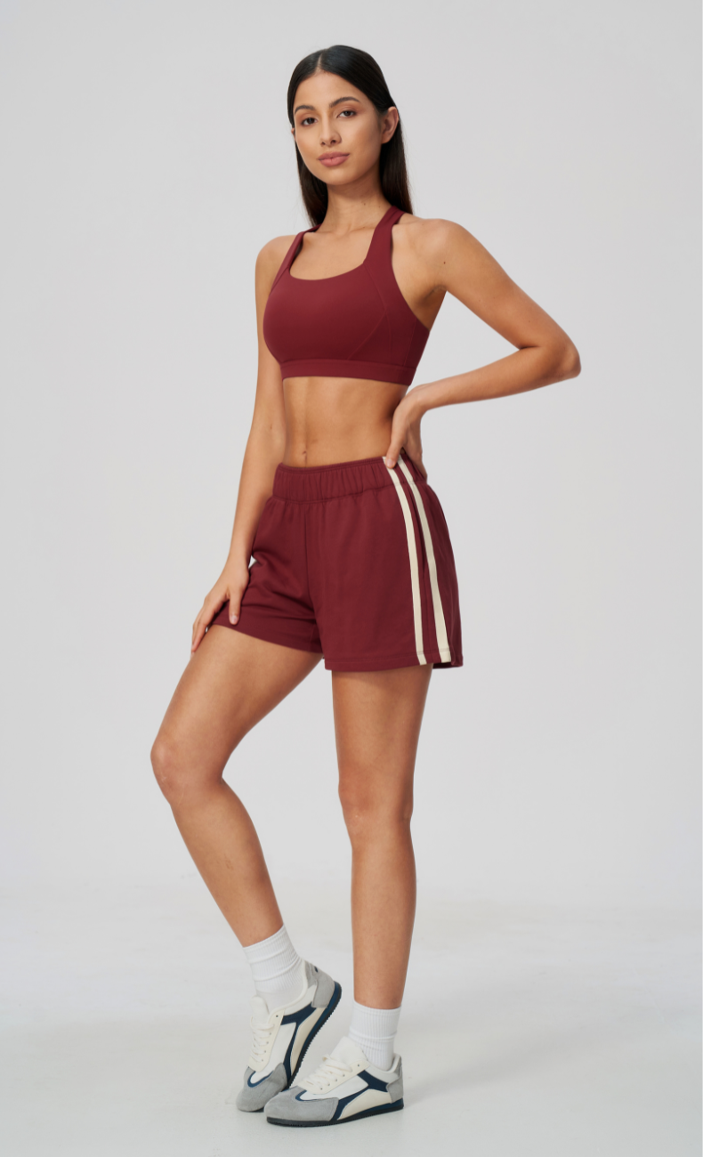 Veronica Cotton Side Stripe Relaxed Sweat Shorts