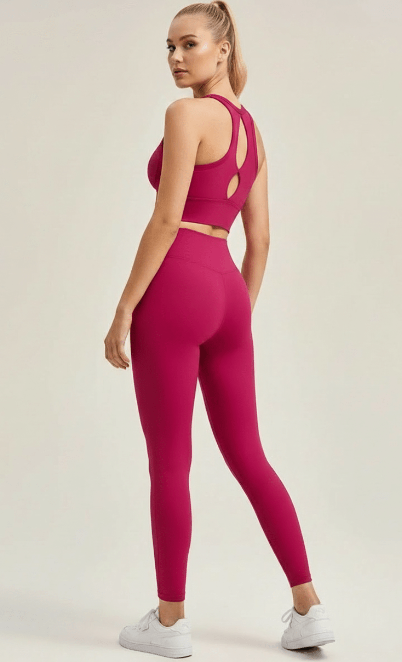 WOO YOGA Sports Bras Lindsey Teardrop Open-Back Built-In Bra Tank Top