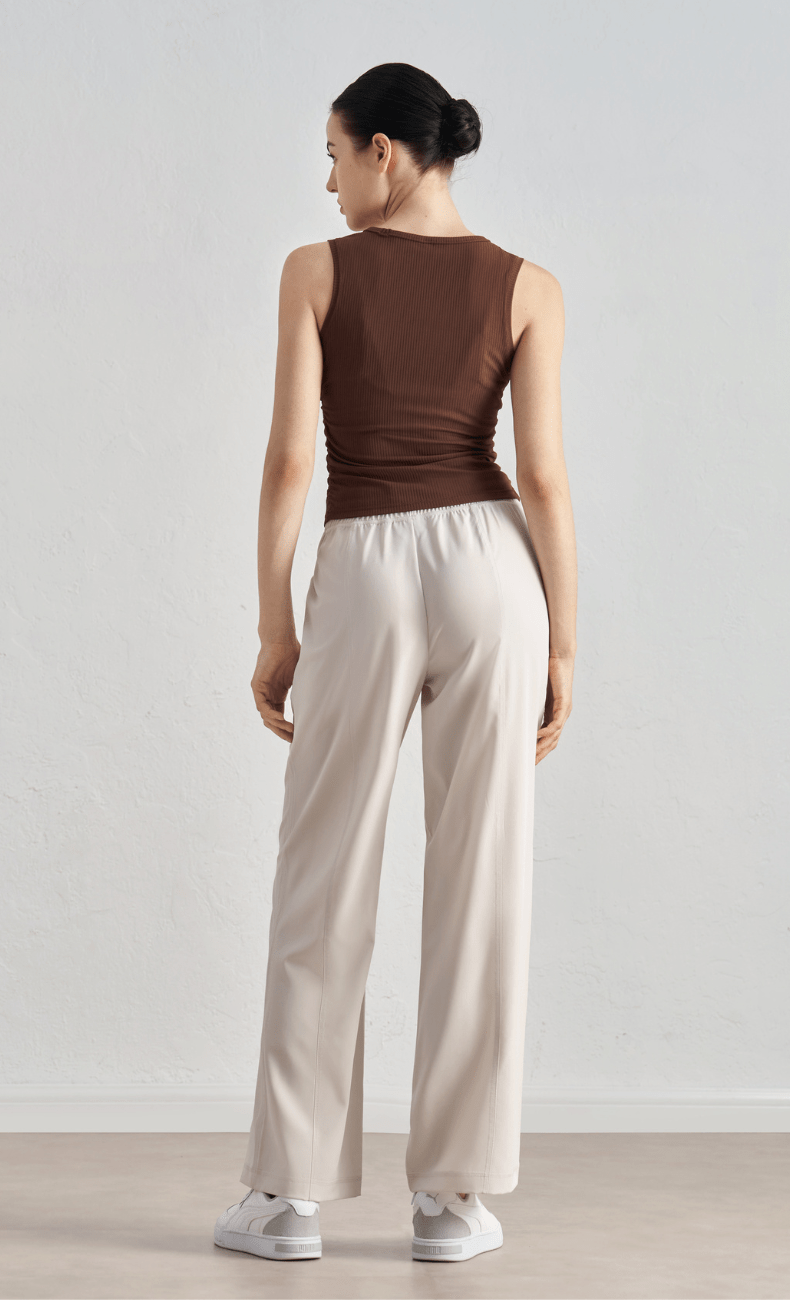 WOO YOGA Sports Bras Blanca Ribbed Tank Top