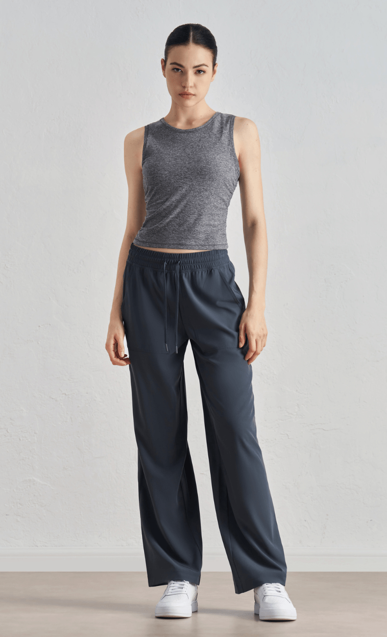 WOO YOGA Sports Bras Blanca Ribbed Tank Top