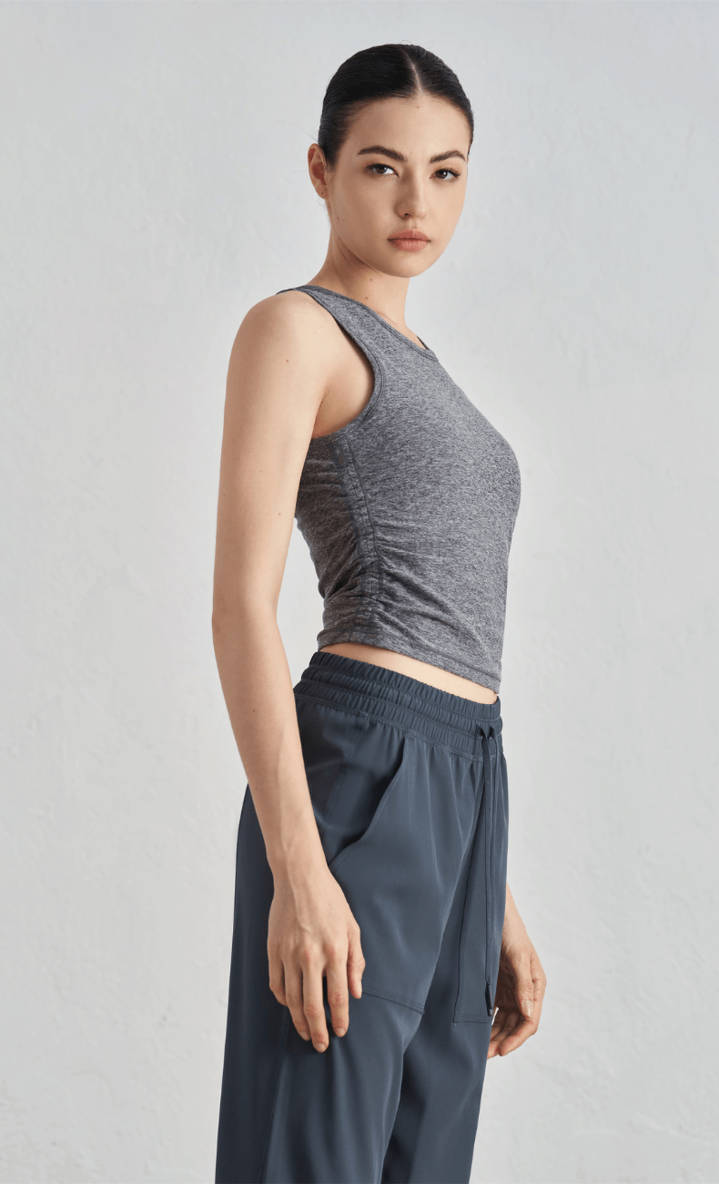 WOO YOGA Sports Bras Blanca Ribbed Tank Top