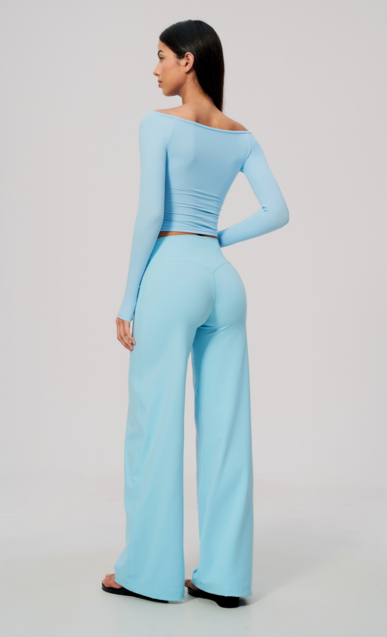 Colette Off-Shoulder Long Sleeve Workout Top