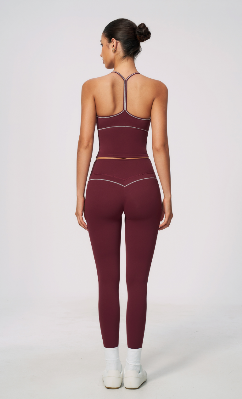 Arielle V-Neck Cami High Waist Leggings Workout Set