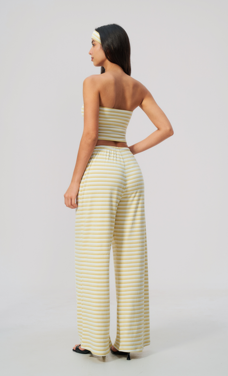 Alix Striped Bandeau 2-Piece Lounge Pants Set