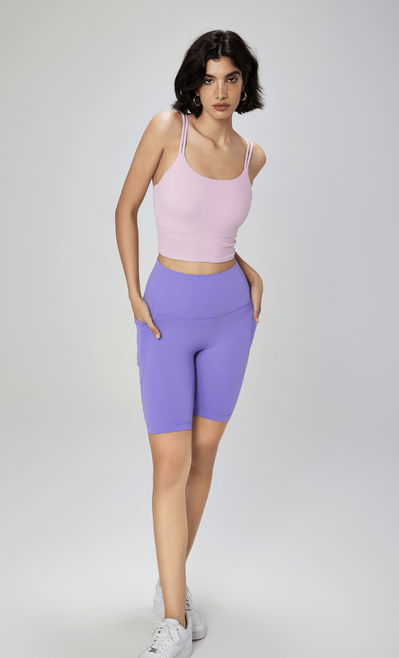 WOO YOGA Shorts Jen High-Waisted Bike Short with Pockets 