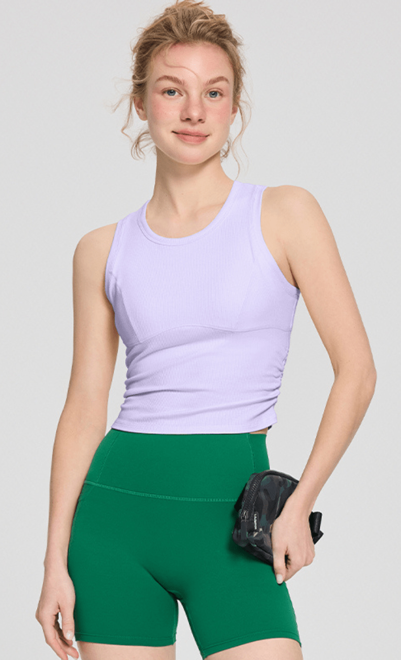 WOO YOGA Sports Bras Ceci Ribbed Built-in Bra Tank Top 