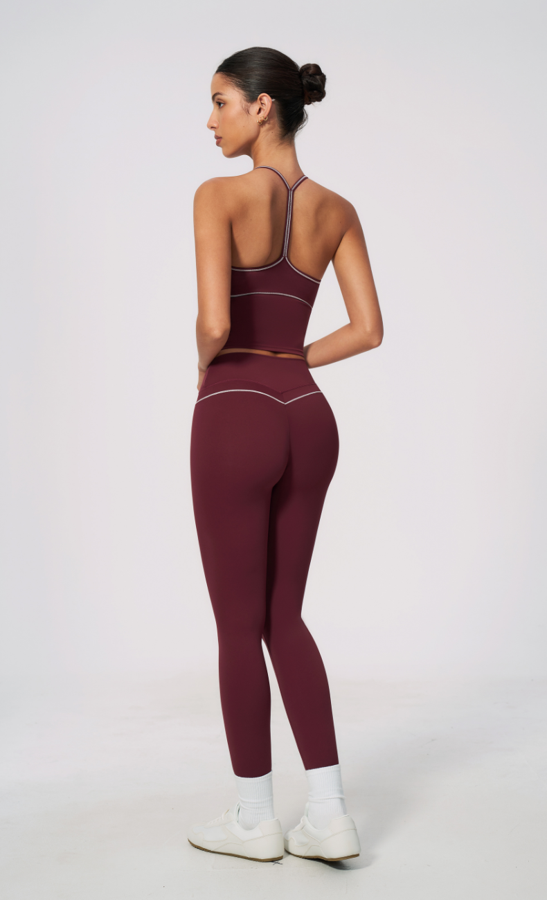 Arielle V-Neck Cami High Waist Leggings Workout Set