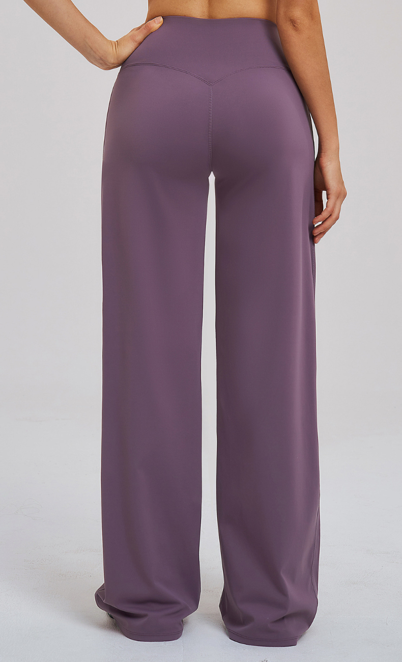 Camille Brushed High-Waist Crossover Wide-Leg Yoga Pant