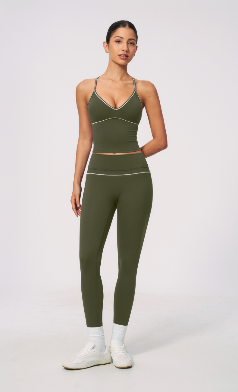 Arielle V-Neck Cami High Waist Leggings Workout Set