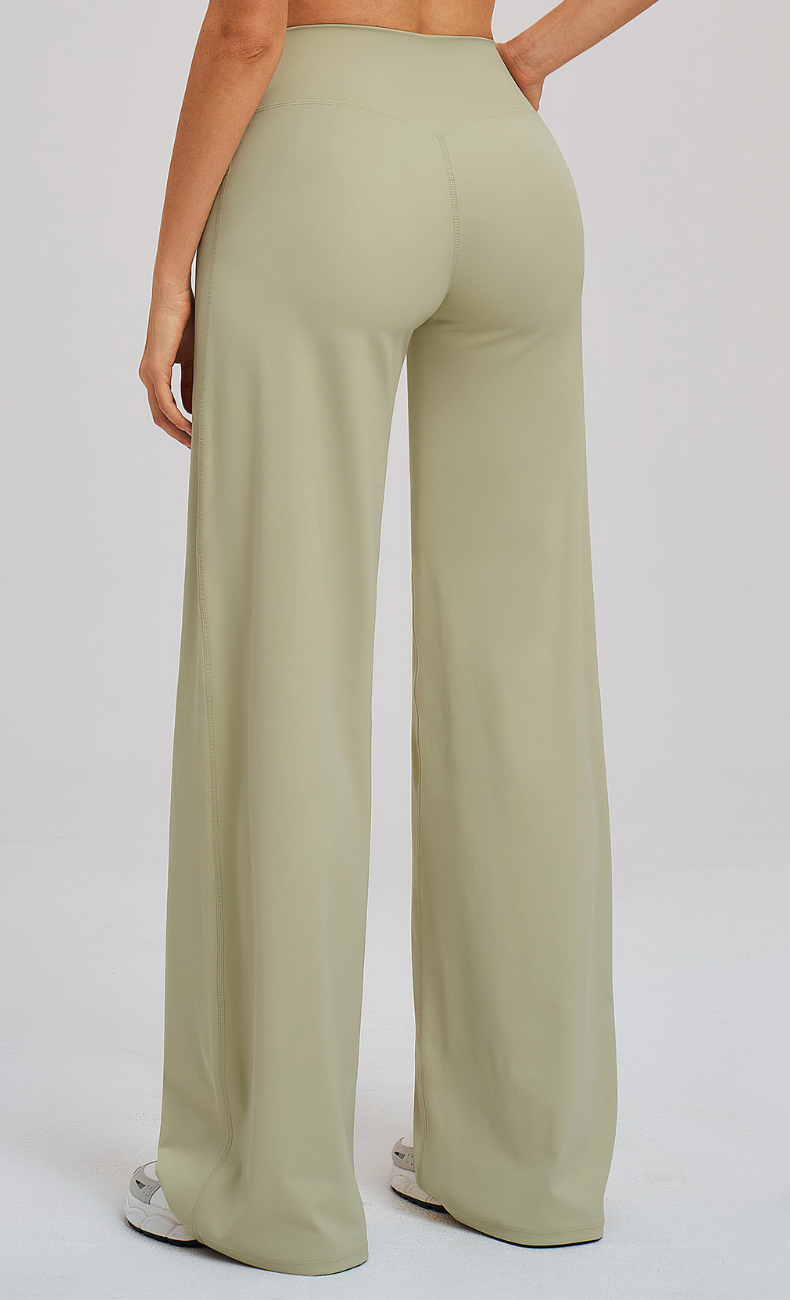 Camille Brushed High-Waist Crossover Wide-Leg Yoga Pant