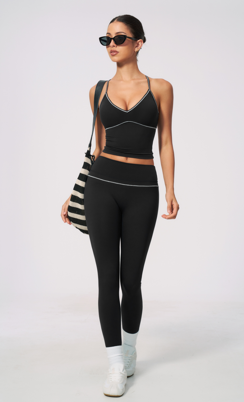 Arielle V-Neck Cami High Waist Leggings Workout Set