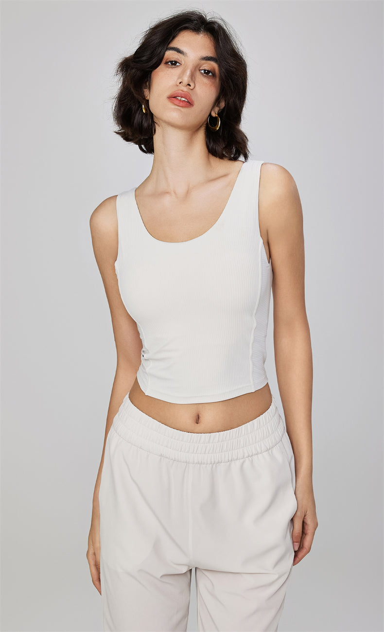 WOO YOGA Tops & Tees Selena Ribbed Open Back Tank Top 