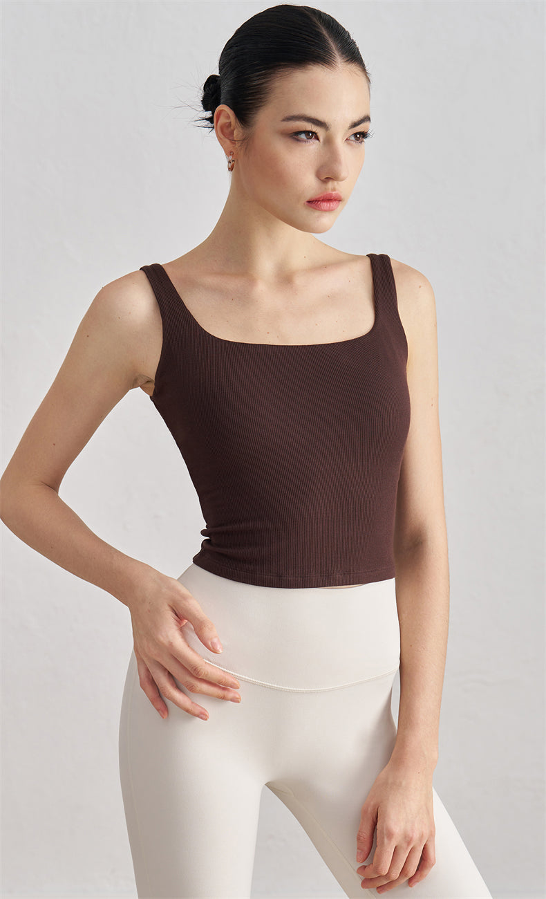 WOO YOGA Tops & Tees Zara Ribbed Open Back Tank Top 