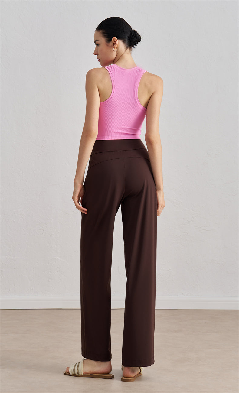 WOO YOGA Pants Ivanka Mid-Rise Straight Pant 