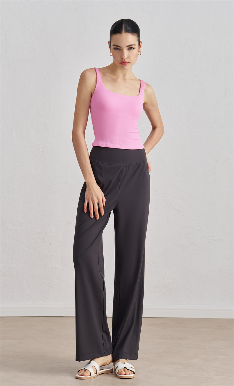 WOO YOGA Pants Ivanka Mid-Rise Straight Pant 