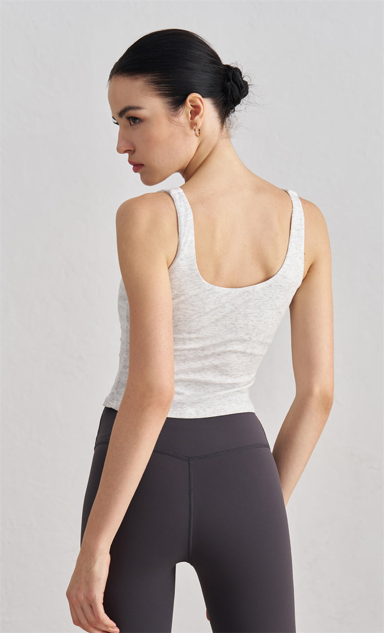 WOO YOGA Tops & Tees Zara Ribbed Open Back Tank Top 