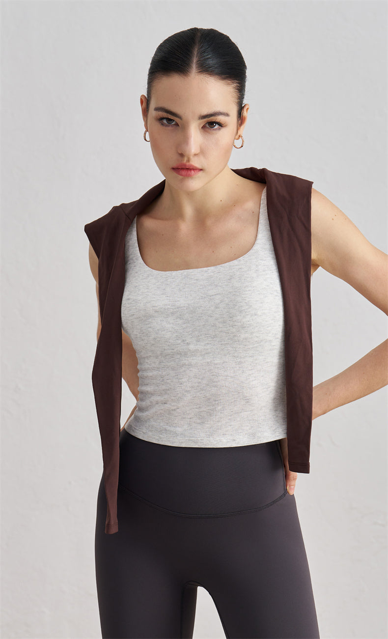 WOO YOGA Tops & Tees Zara Ribbed Open Back Tank Top 