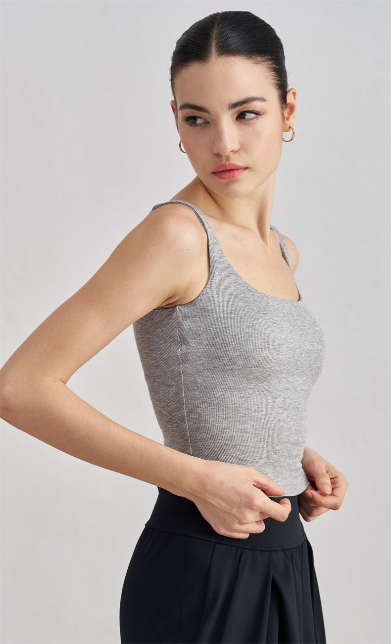 WOO YOGA Tops & Tees Zara Ribbed Open Back Tank Top 