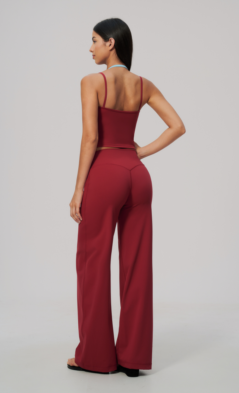 Tessa Layered Halter Wide Leg Workout Set