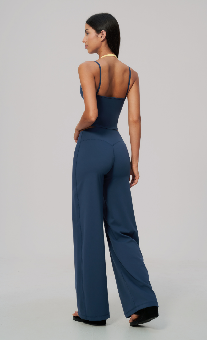 Tessa Layered Halter Wide Leg Workout Set