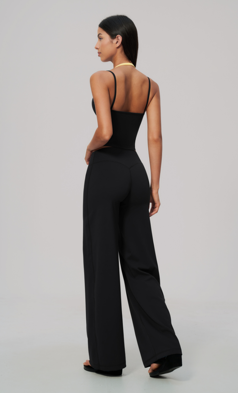 Tessa Layered Halter Wide Leg Workout Set
